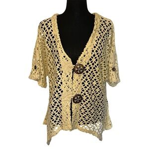 Kaktus Cream Crochet Sweater